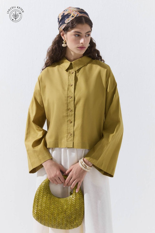 Linen Blend Shirt Saffron