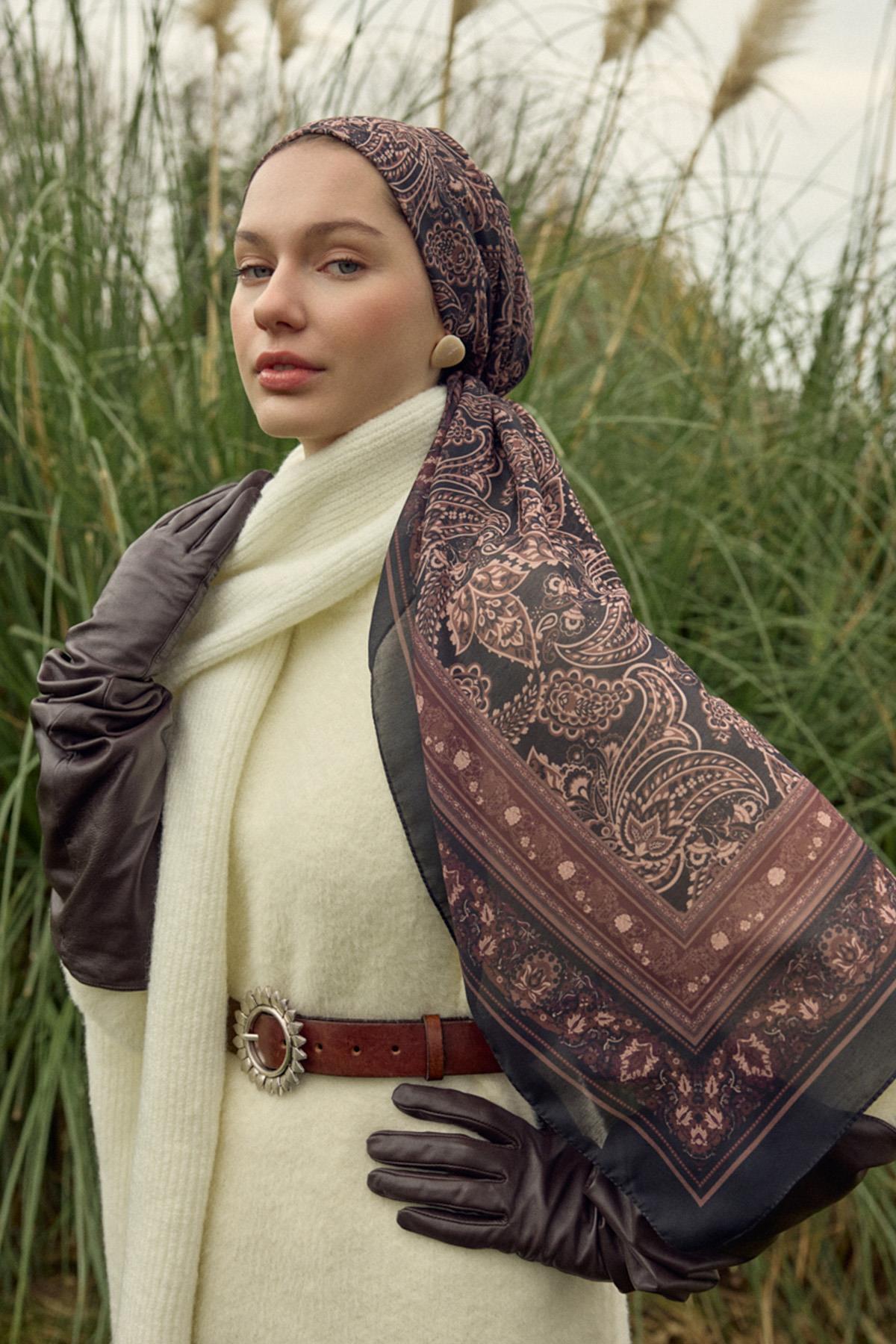 Ethnic Brown Nilla Cotton Scarf