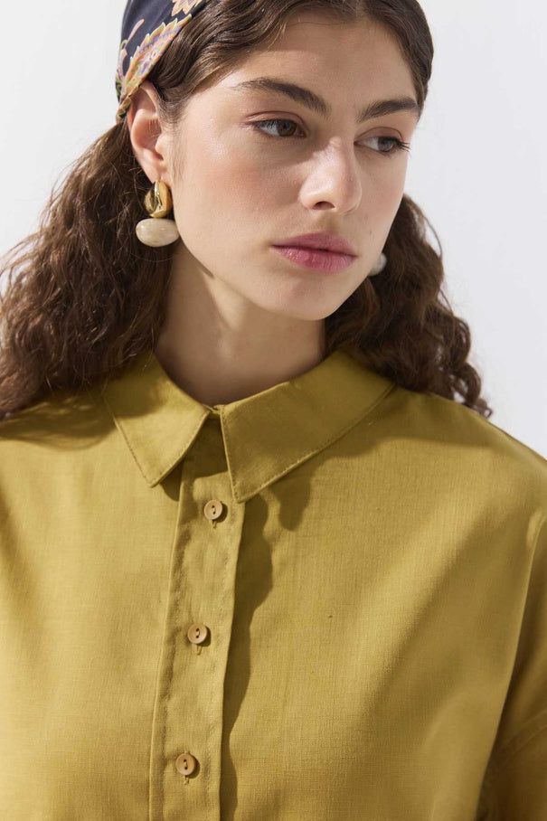 Linen Blend Shirt Saffron