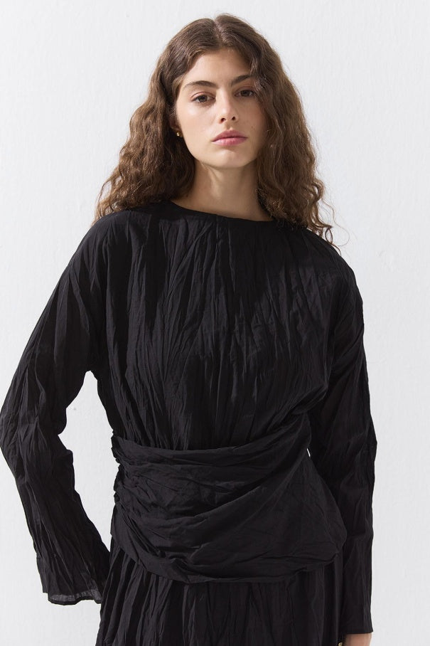 Crinkle Dress Black