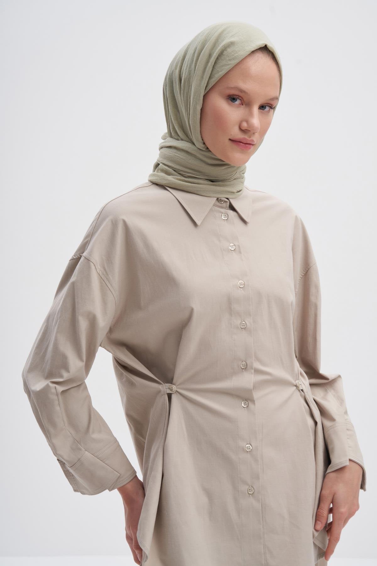 Organic Crinkled Scarf Soft Green