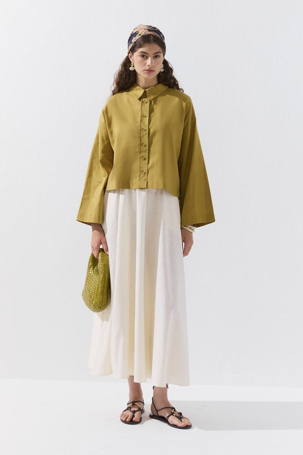 Linen Blend Shirt Saffron