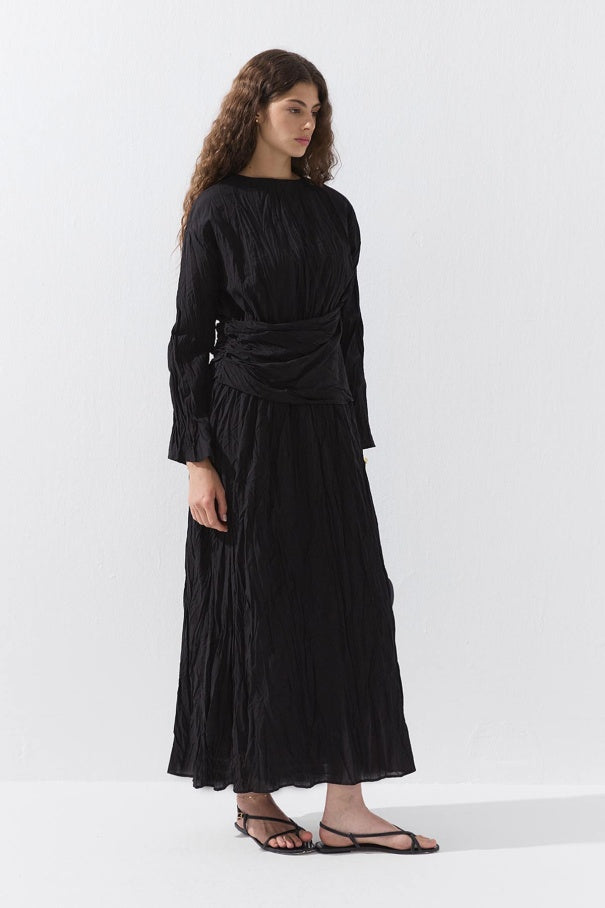 Crinkle Dress Black