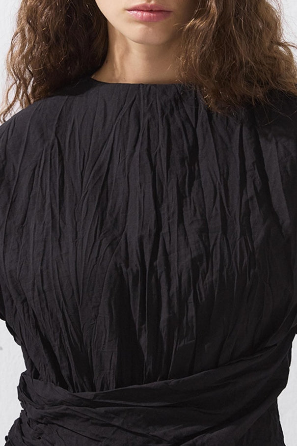 Crinkle Dress Black