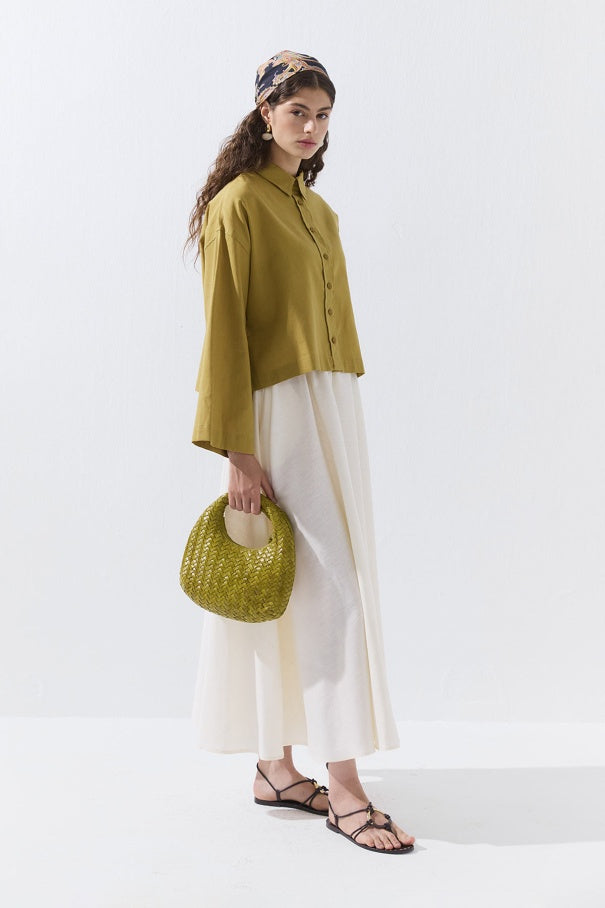 Linen Blend Shirt Saffron