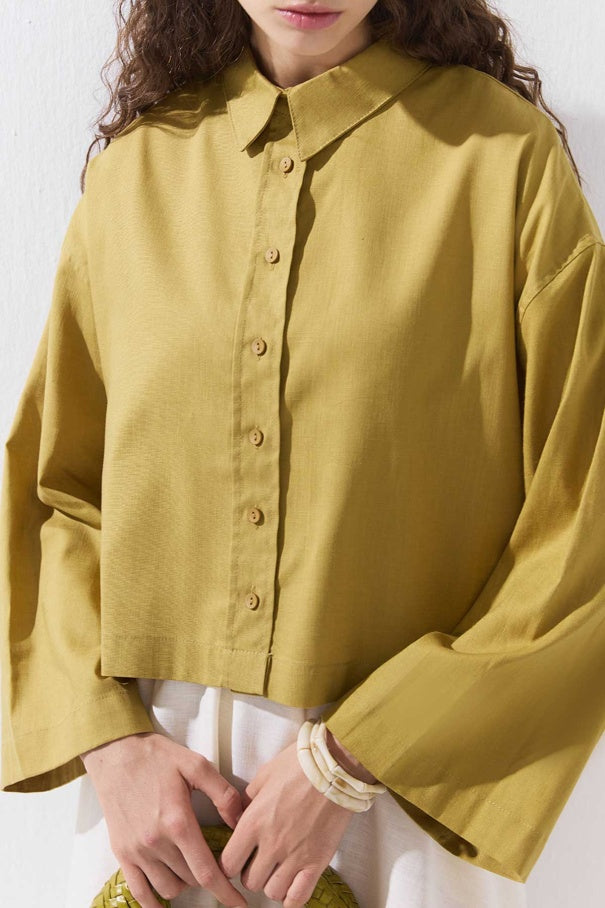 Linen Blend Shirt Saffron