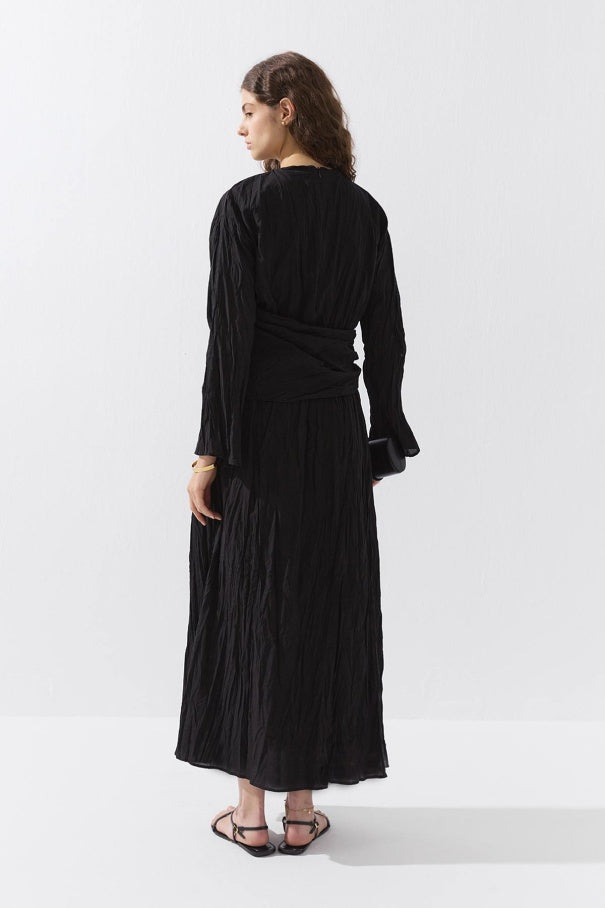 Crinkle Dress Black