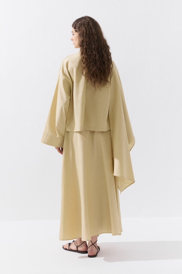 Cape Detail Blouse Beige