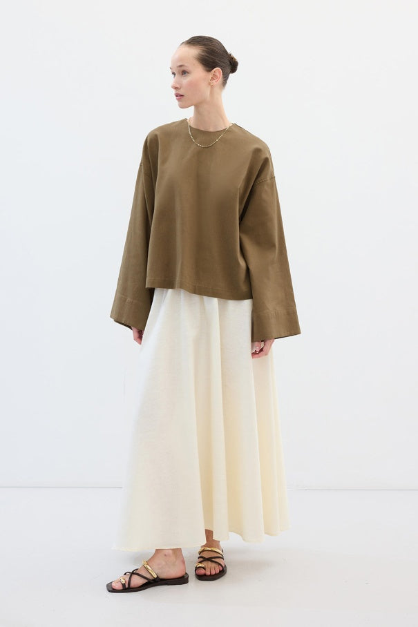 Cape Detail Blouse Khaki