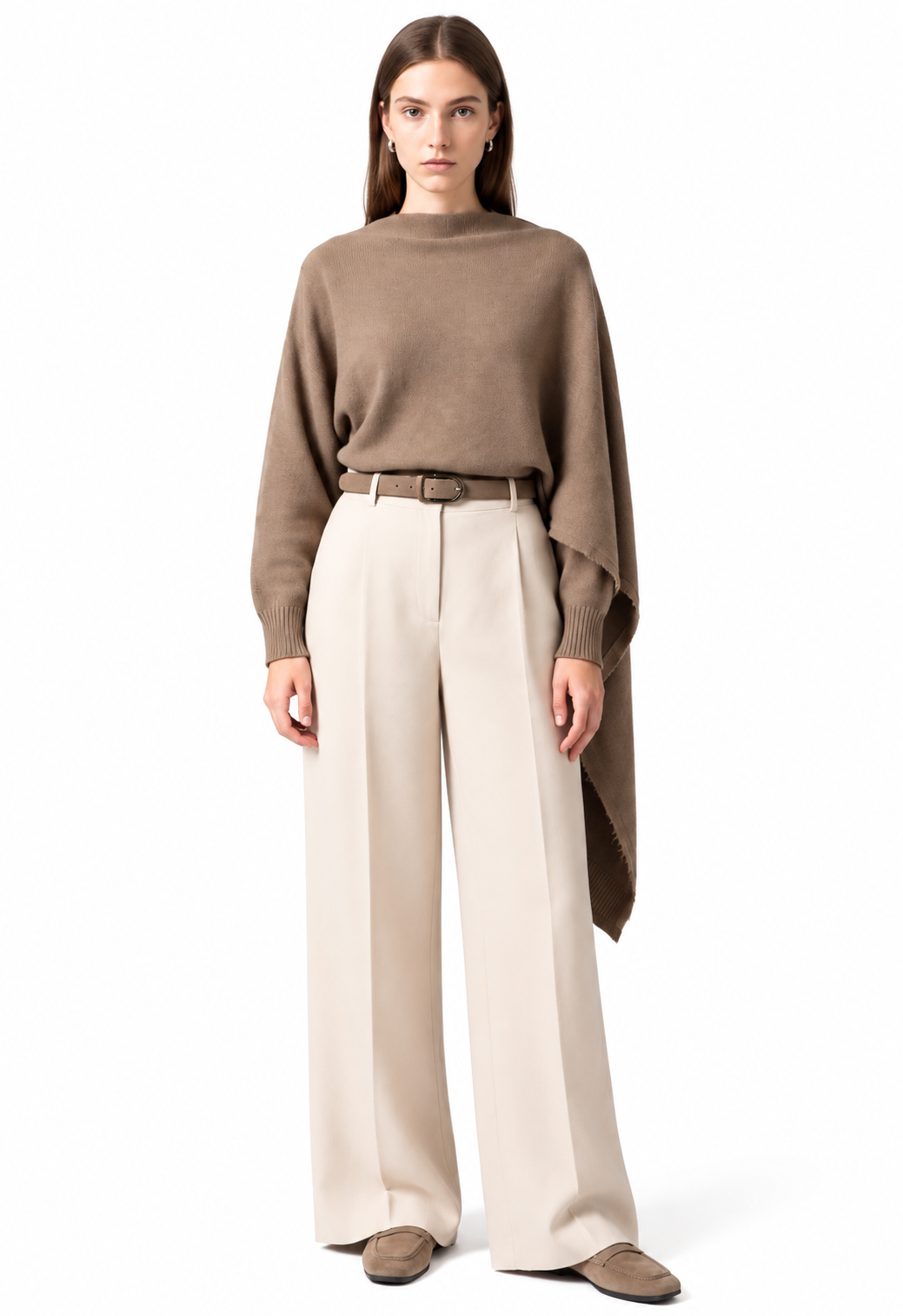 Cape Knit Sweater Taupe