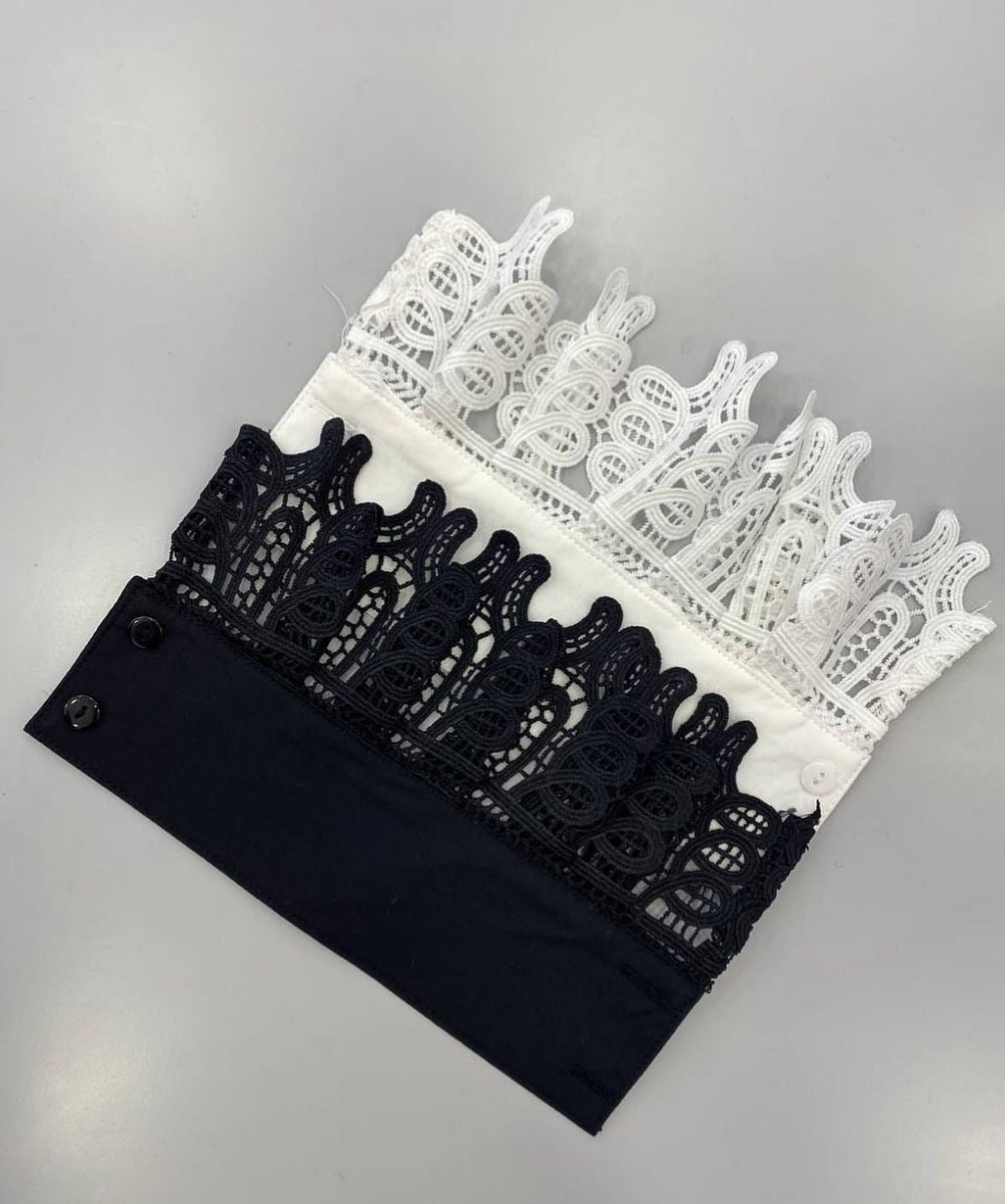 Lace Crepe Cuff White