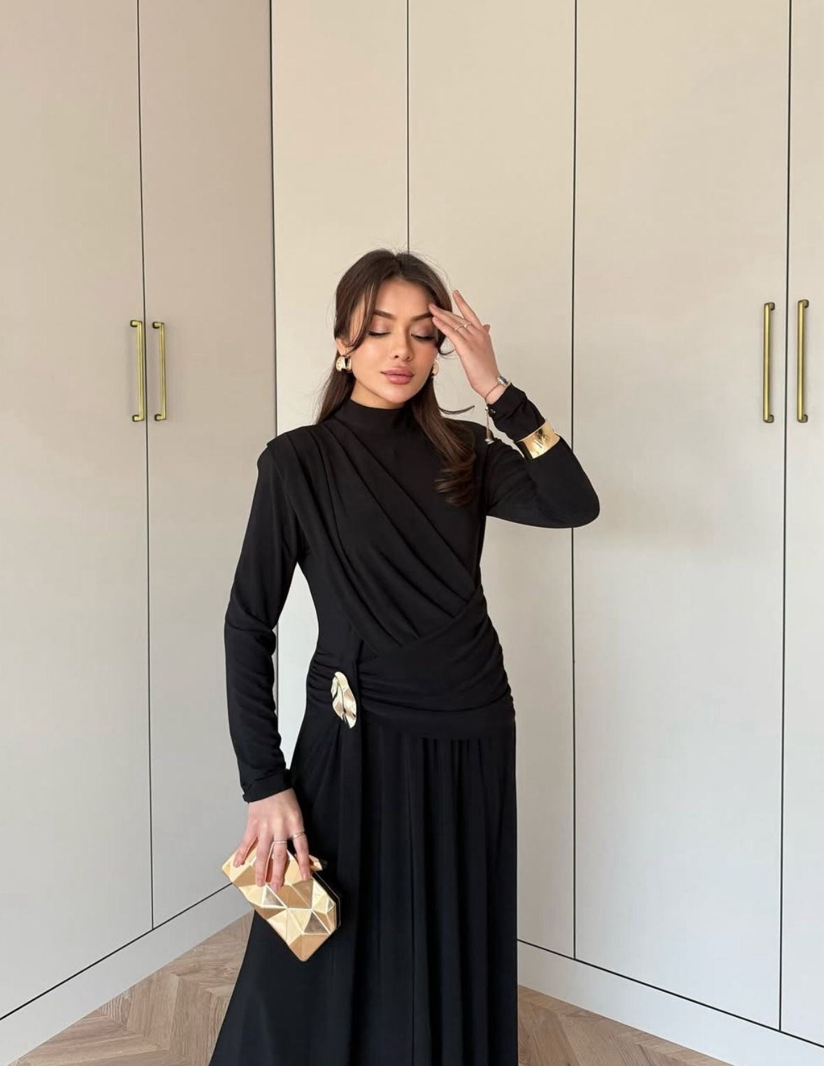 Draped Dress Black