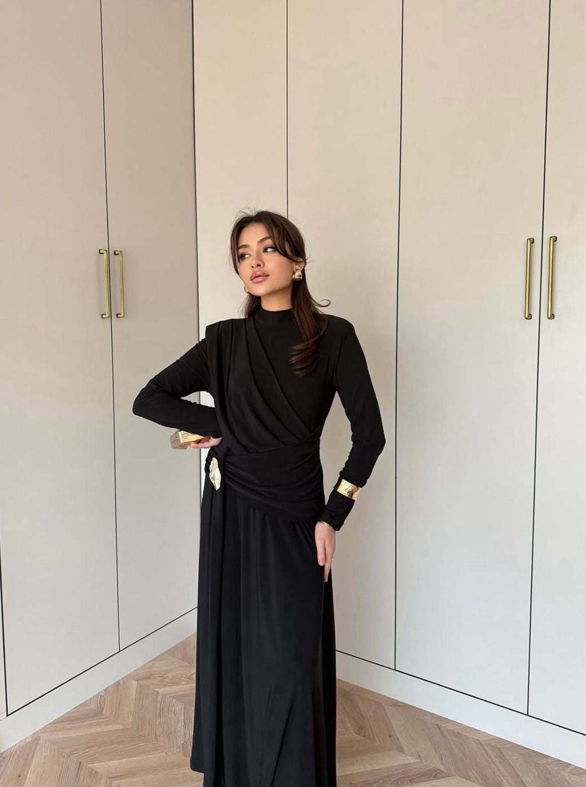 Draped Dress Black