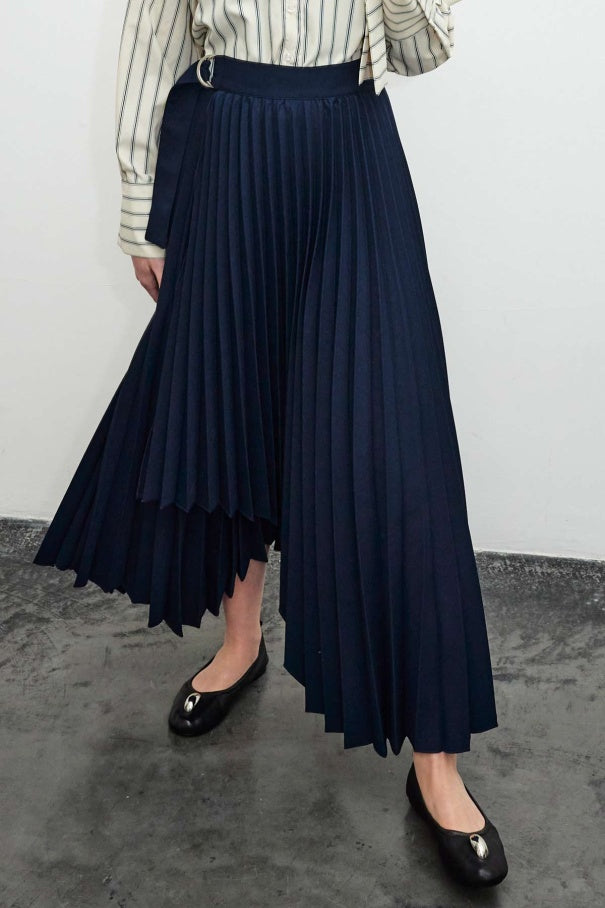 Pleated Skirt Dark Blue