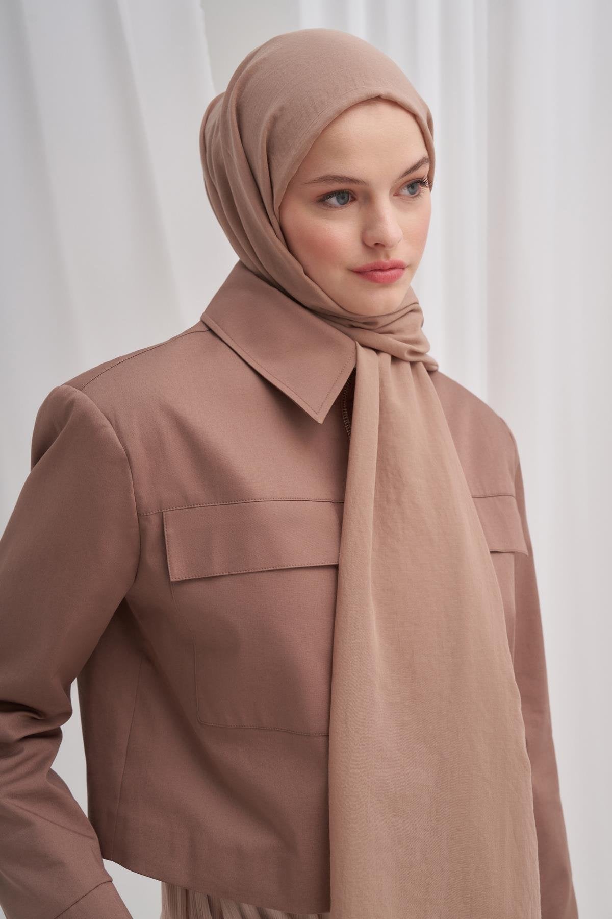Organic Crinkled Scarf Taupe