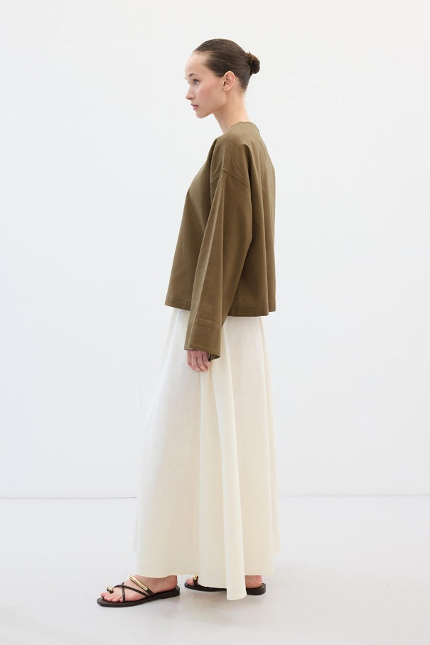 Cape Detail Blouse Khaki