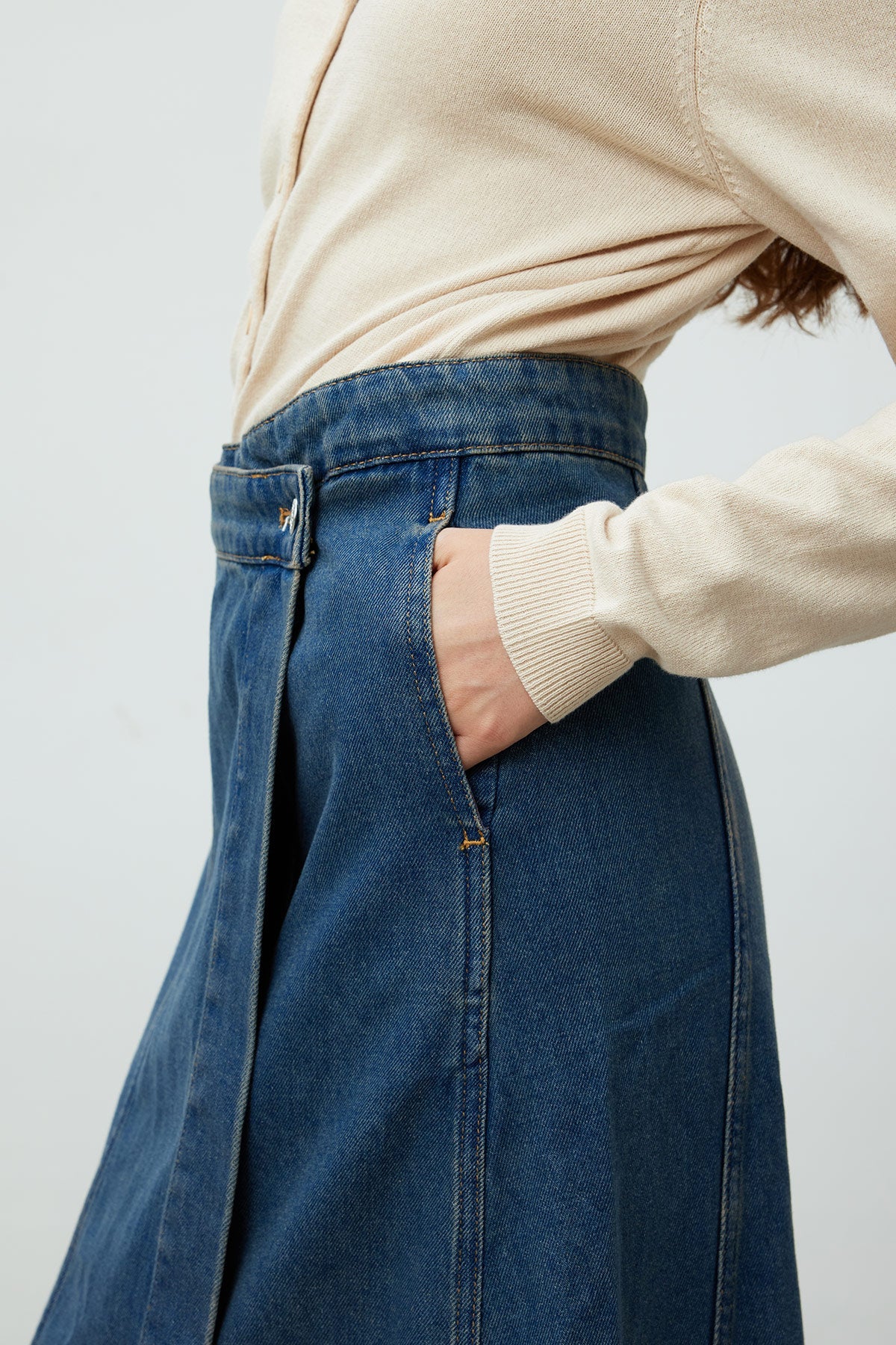 Wrap Denim Skirt