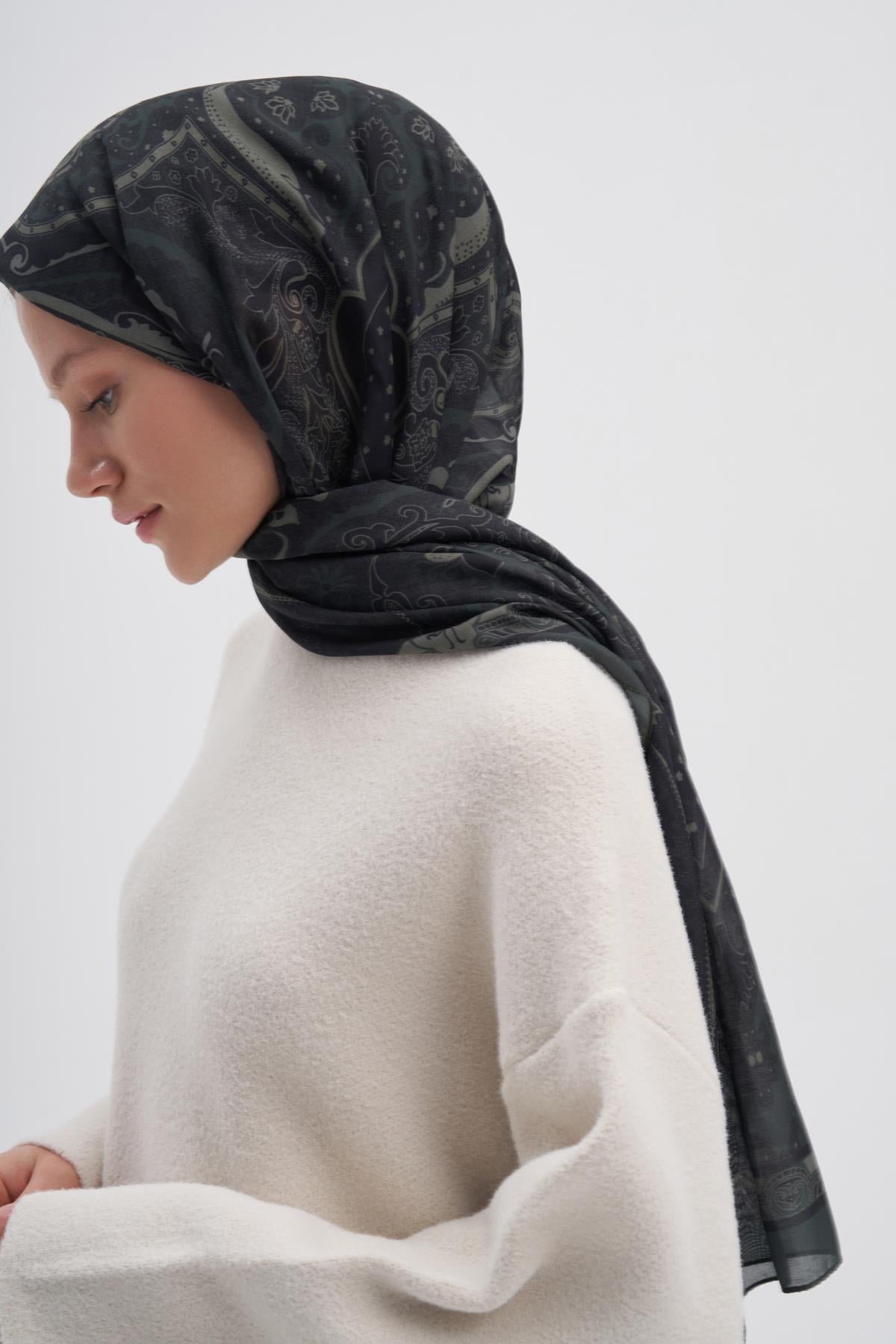 Marni Khaki Nilla Cotton Scarf