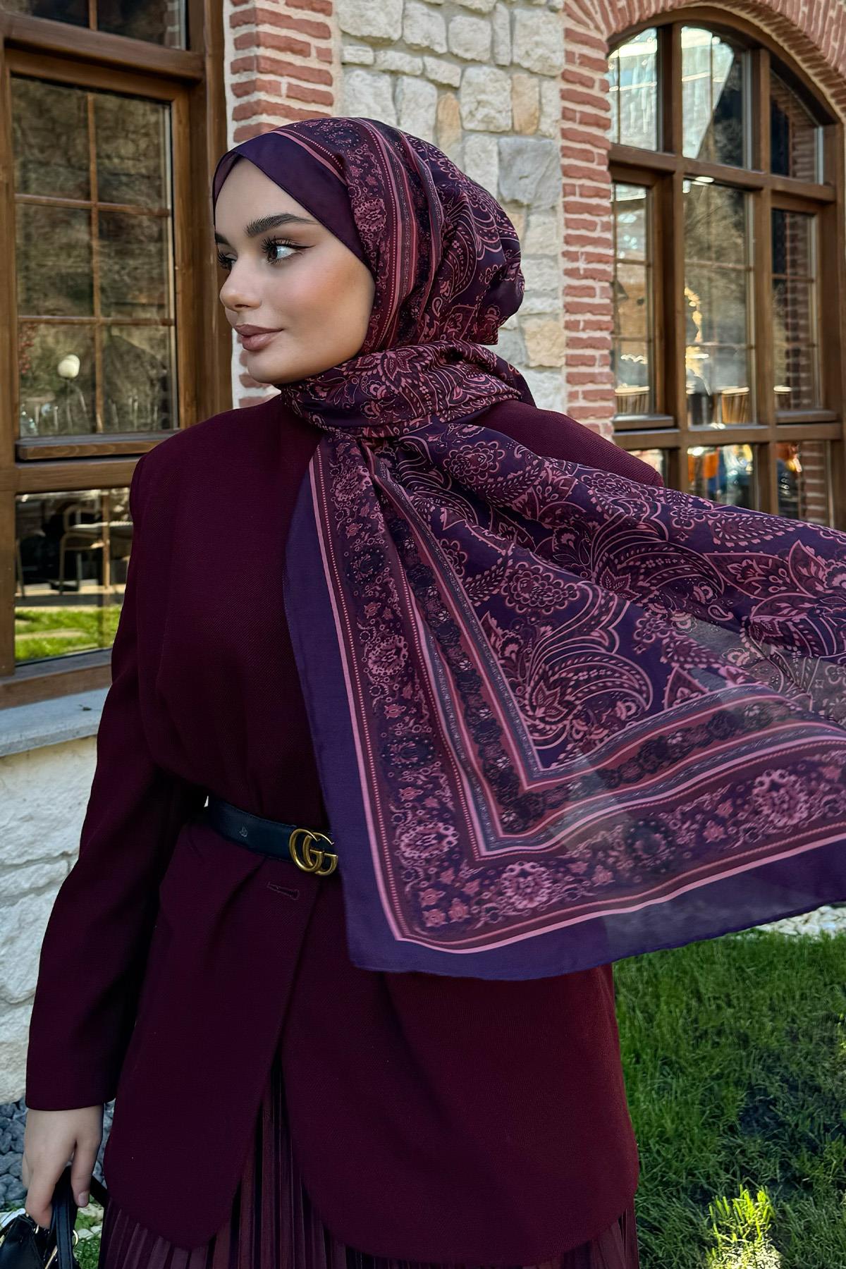Ethnic Plum Nilla Cotton Scarf