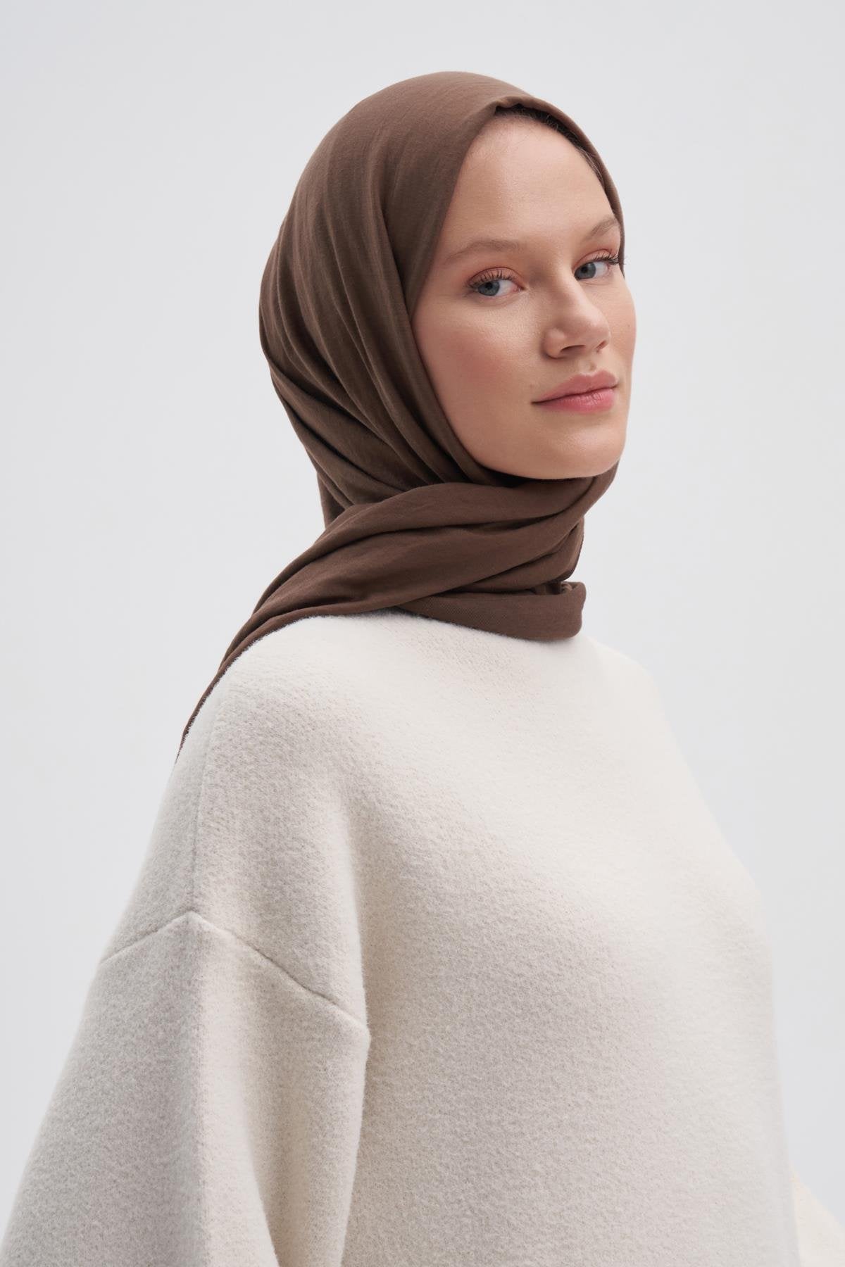 Organic Crinkled Scarf Coffee