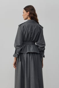 Short Trench Coat Gray