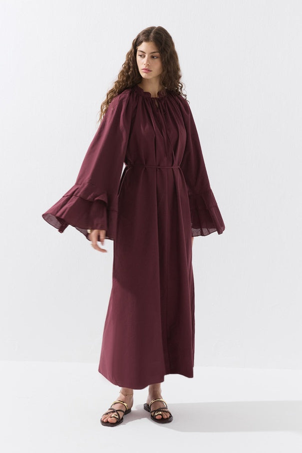 Burgundy Voile Dress