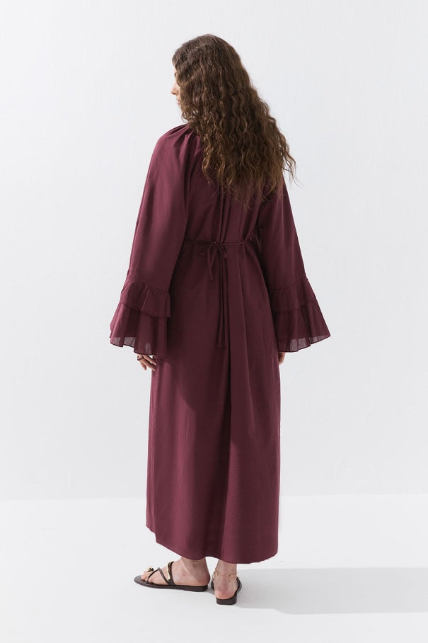 Burgundy Voile Dress