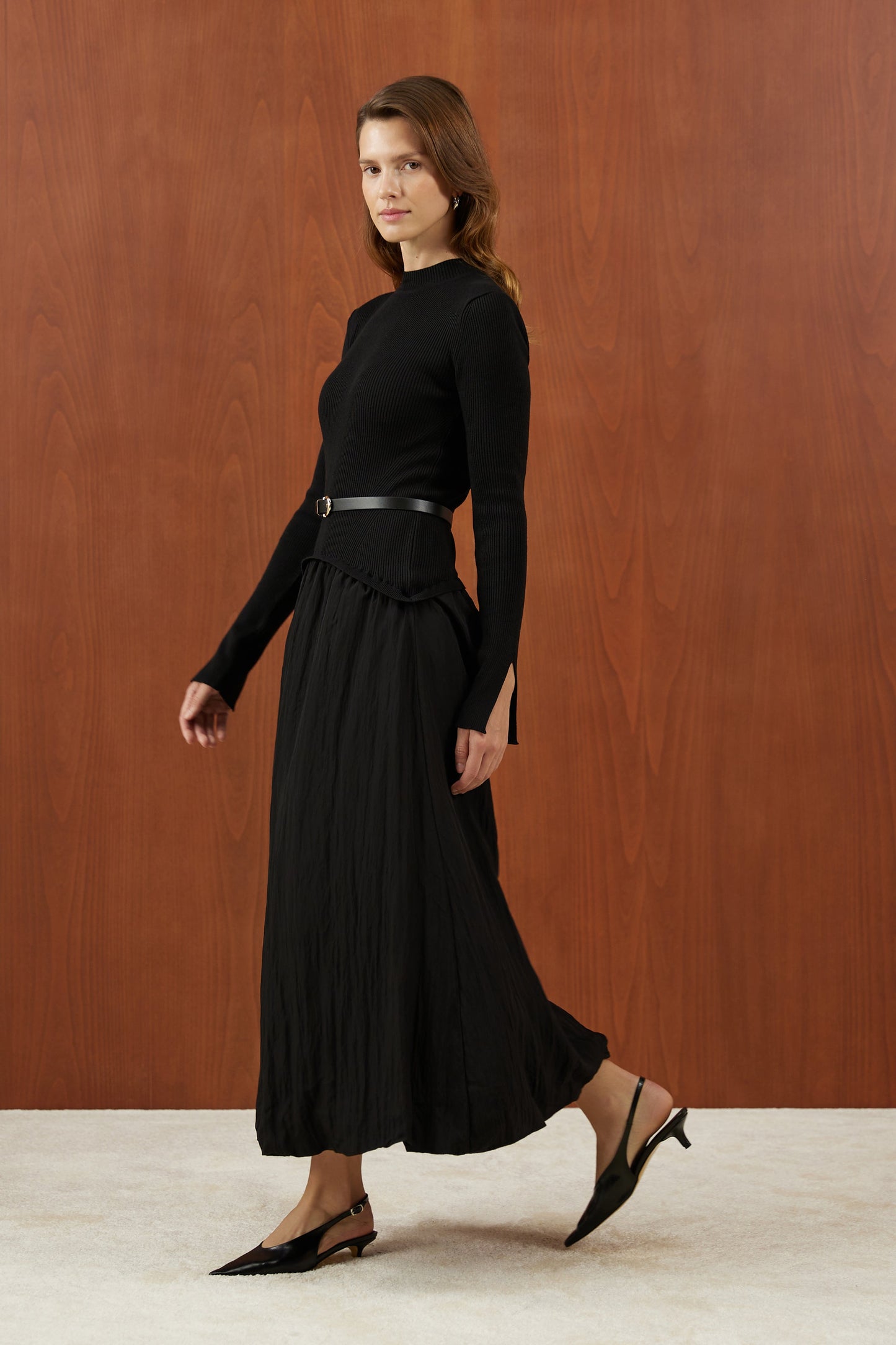 Black Knitted Balloon Dress