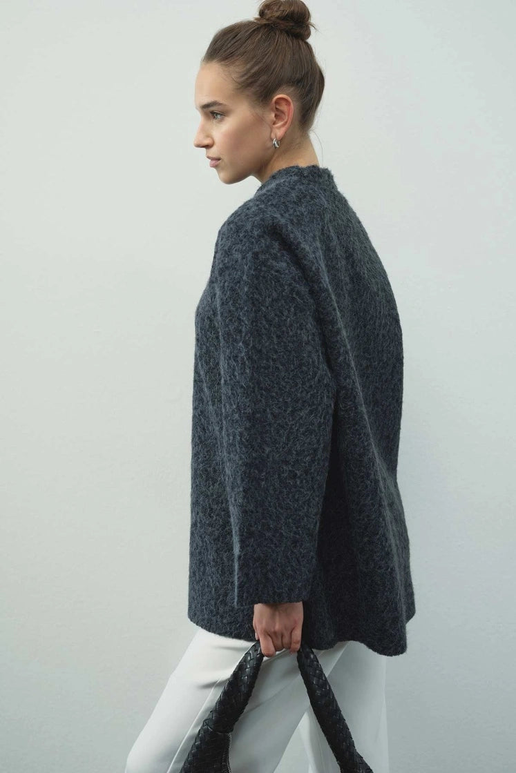 Melange navy blue sweater