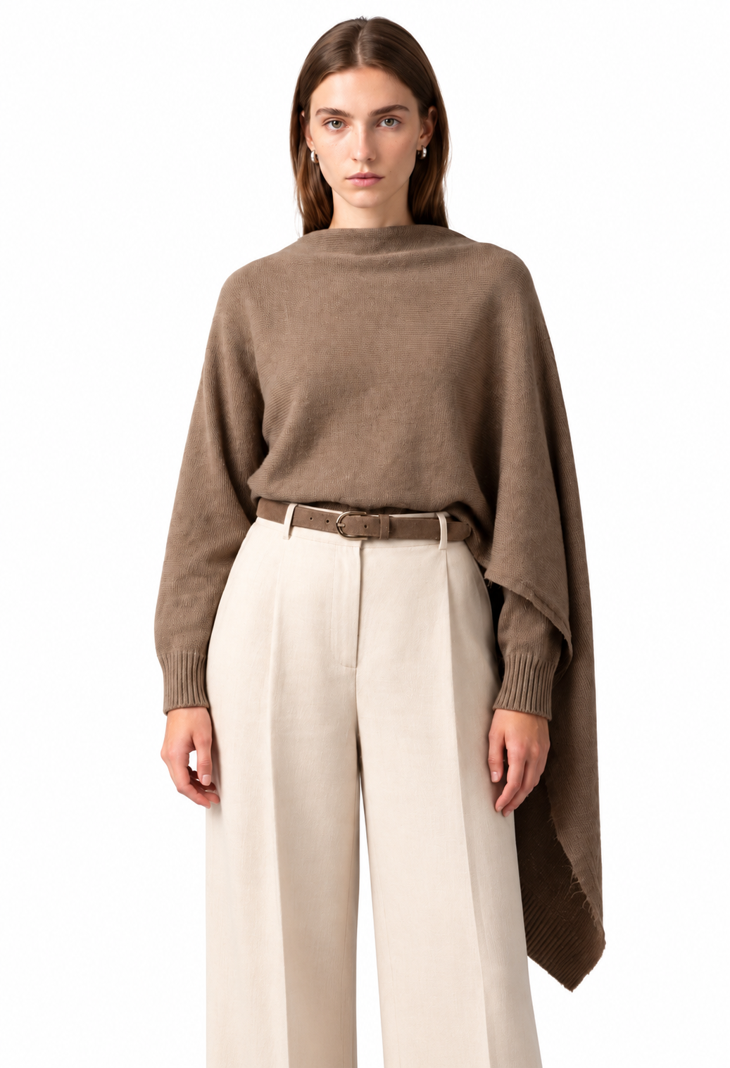 Cape Knit Sweater Taupe