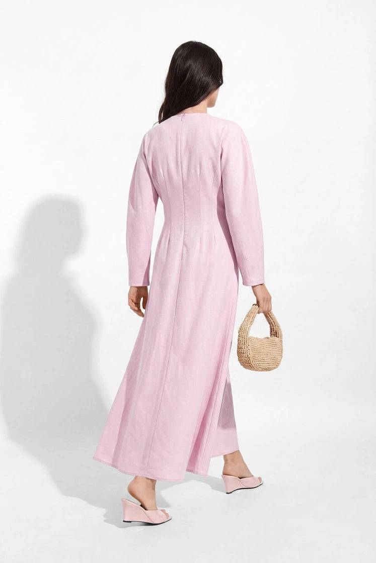 Lyocell Linen Pastel Pink Dress