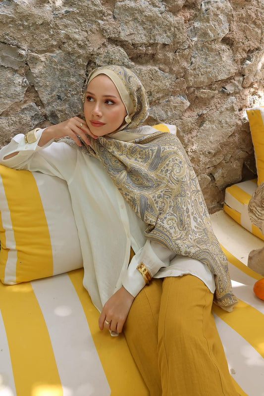 Nilla Cotton Scarf Ravena Lemon