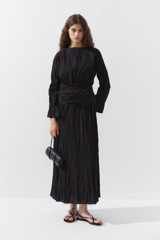 Crinkle Dress Black