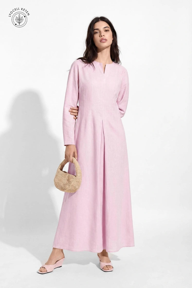 Lyocell Linen Pastel Pink Dress
