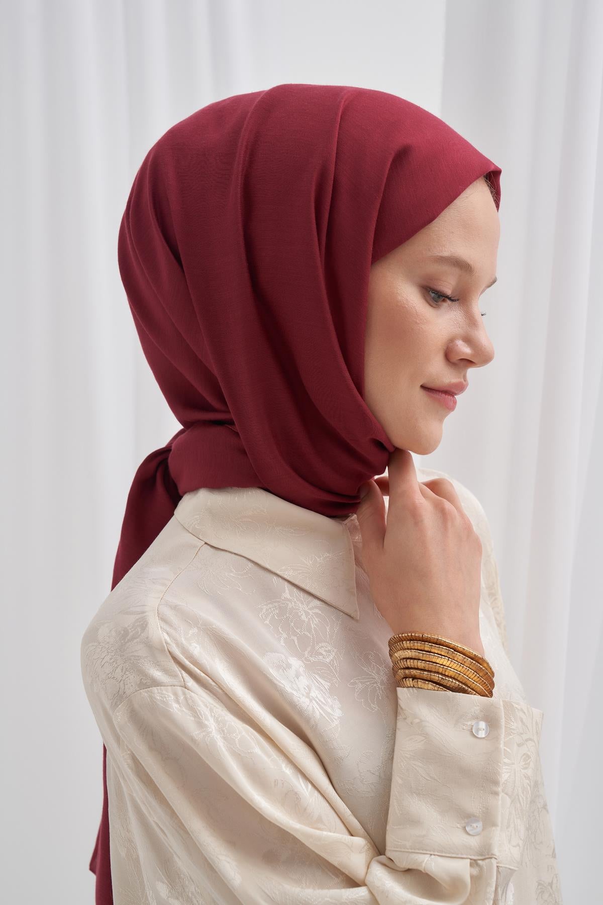 Organic Crinkled Scarf Burgundy
