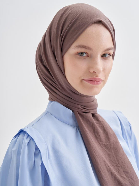 Organic Crinkled Scarf Soft Brown