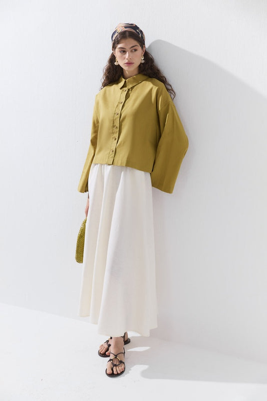 Linen Blend Shirt Saffron