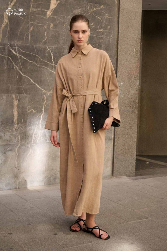 Linen-Textured Dress