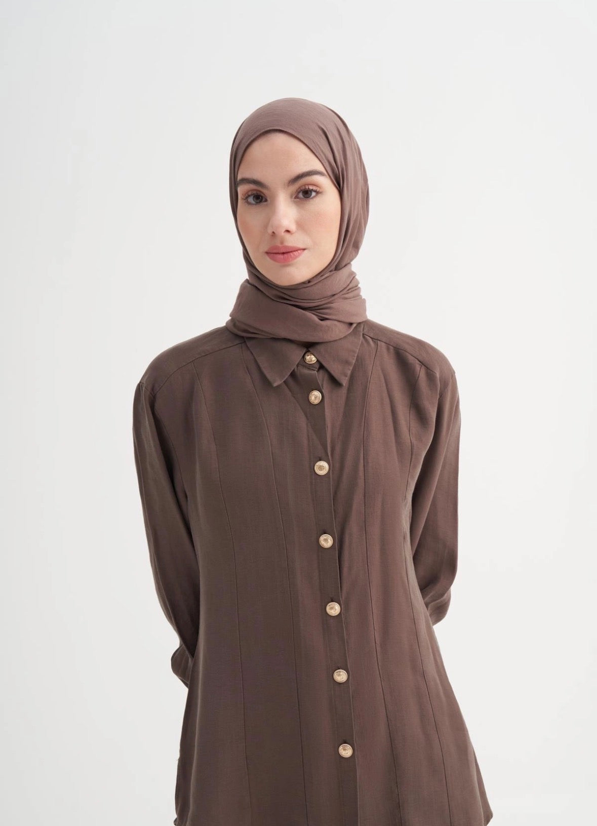 Crinkled Scarf Soft Brown