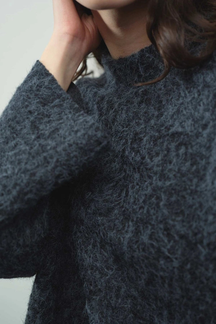 Melange navy blue sweater