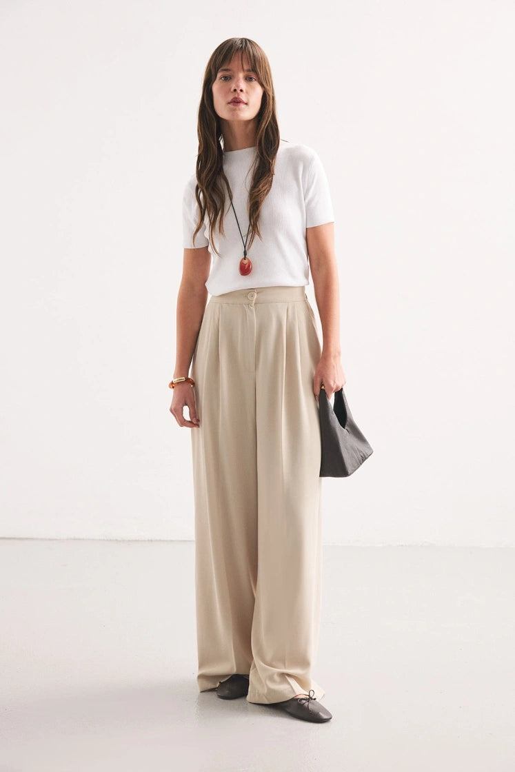 Palazzo Beige Pants