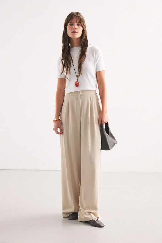 Palazzo Beige Pants