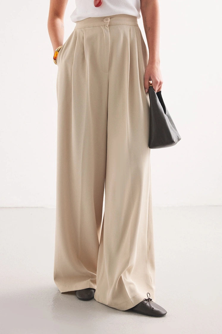 Palazzo Beige Pants