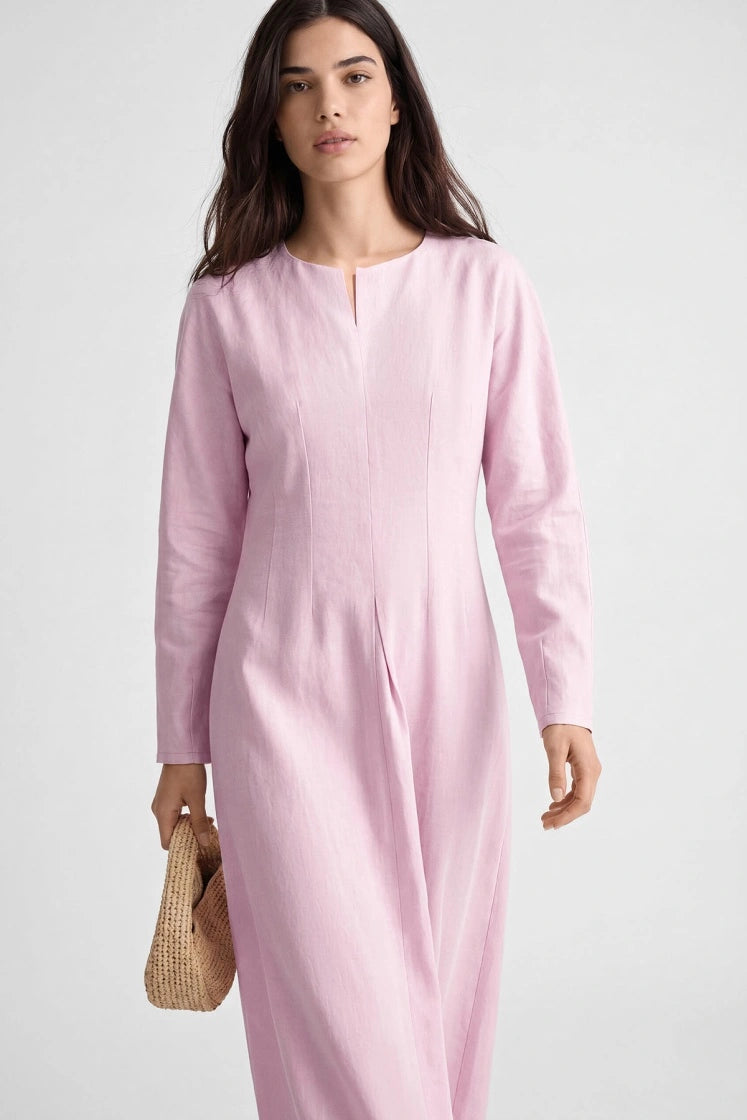Lyocell Linen Pastel Pink Dress