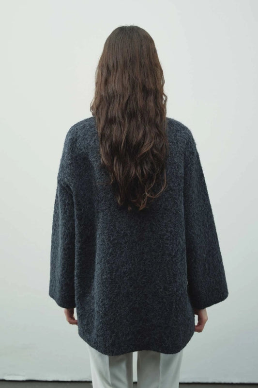 Melange navy blue sweater