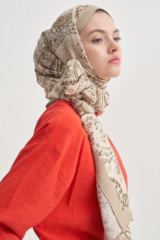 Nilla Cotton Scarf Rosella Cream