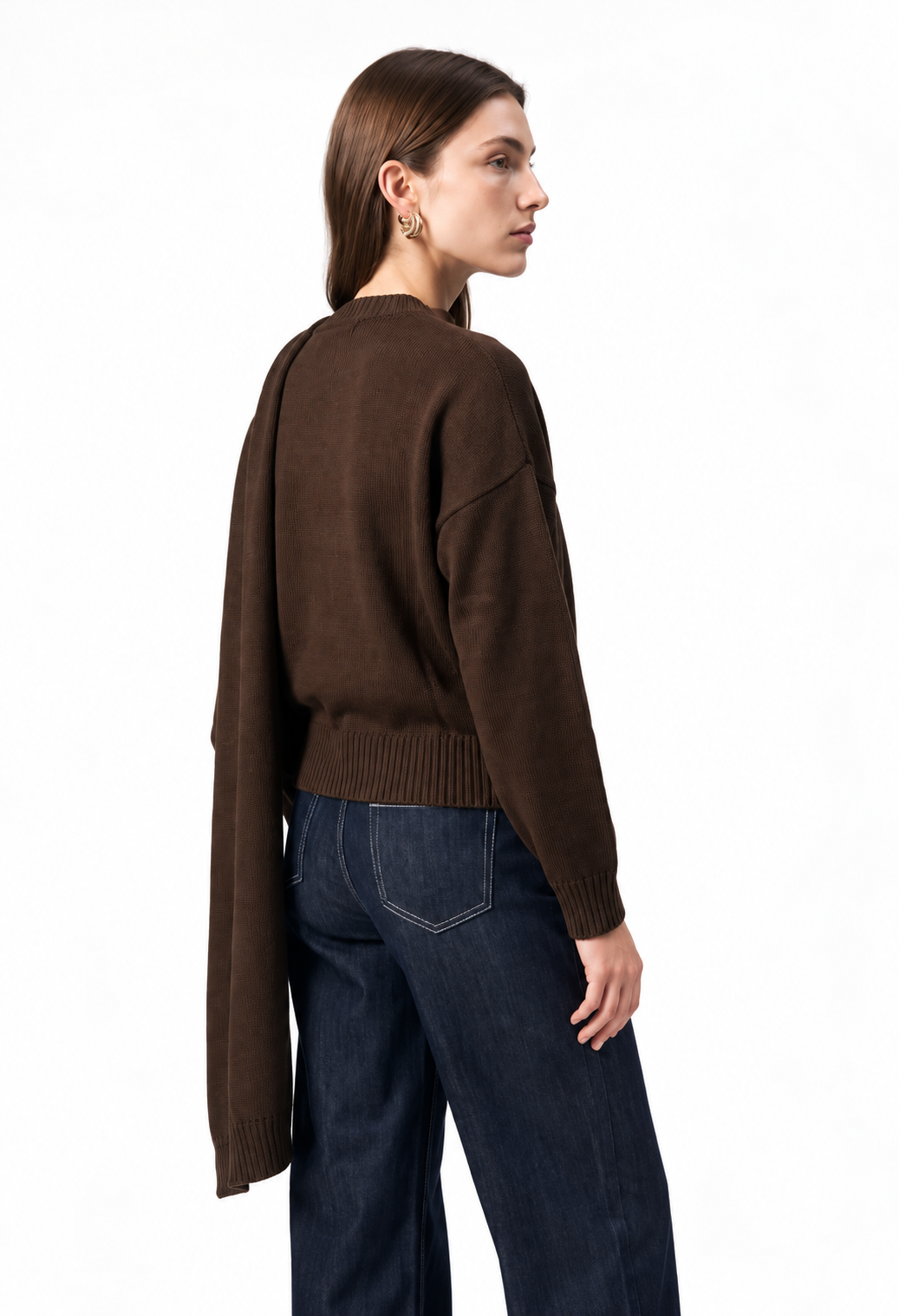 Cape Knit Sweater Brown