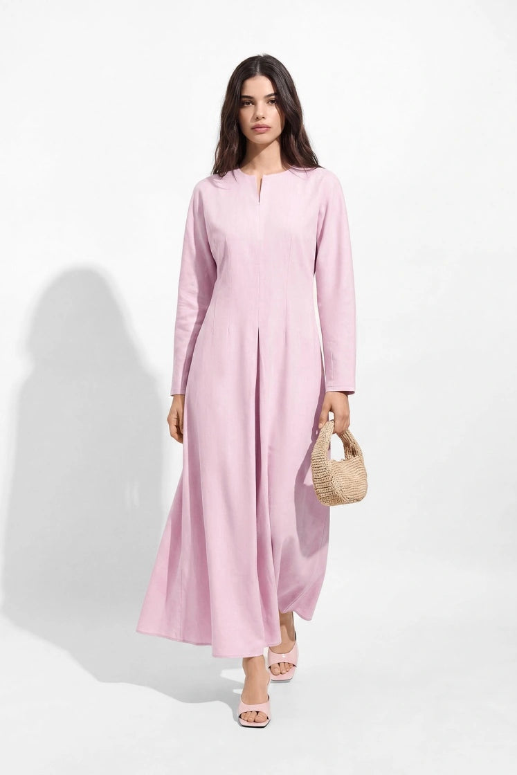 Lyocell Linen Pastel Pink Dress