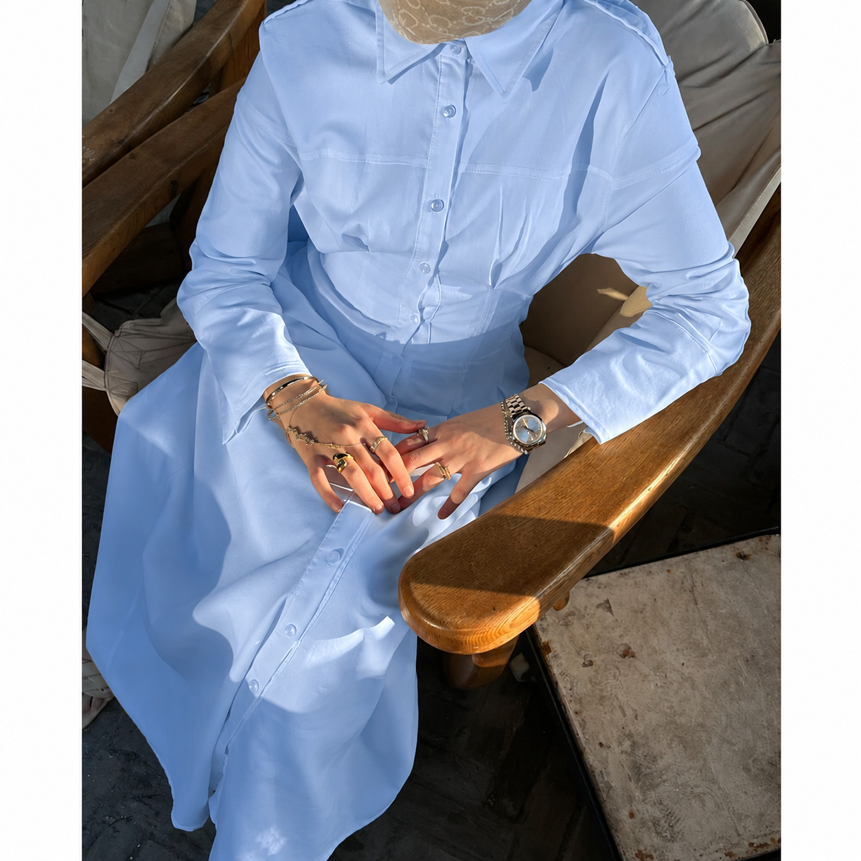 Poplin Dress Blue