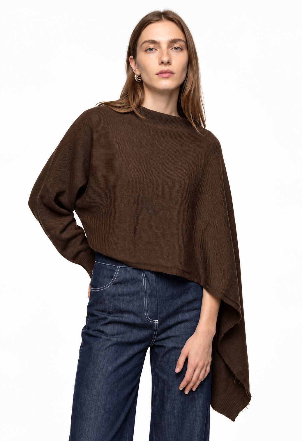 Cape Knit Sweater Brown